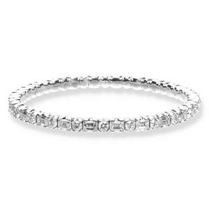 Bracciale elastico diamanti taglio brillante e baguette